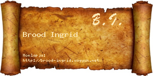 Brood Ingrid névjegykártya